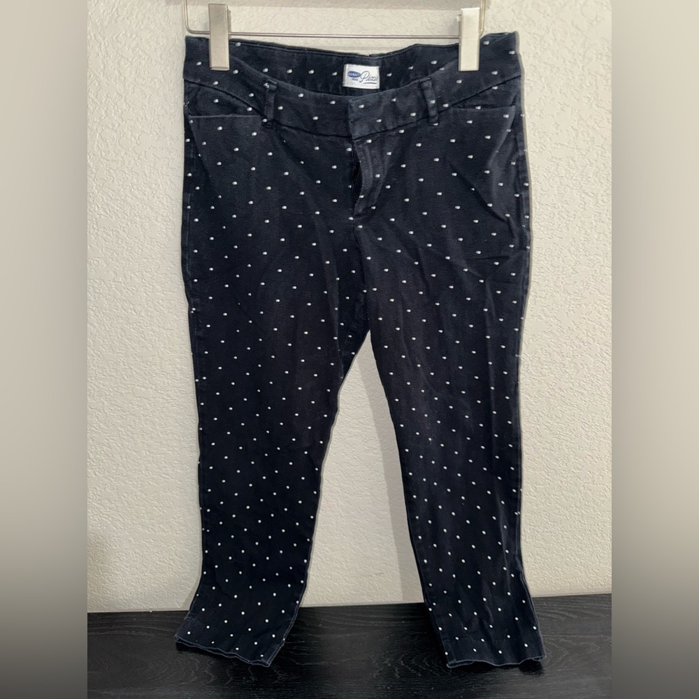 Old Navy Black Pixie Pants with White Dots